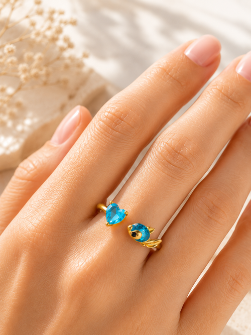 Anillo bañado en oro de 18k