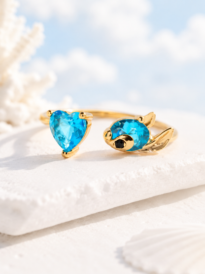 Anillo bañado en oro de 18k